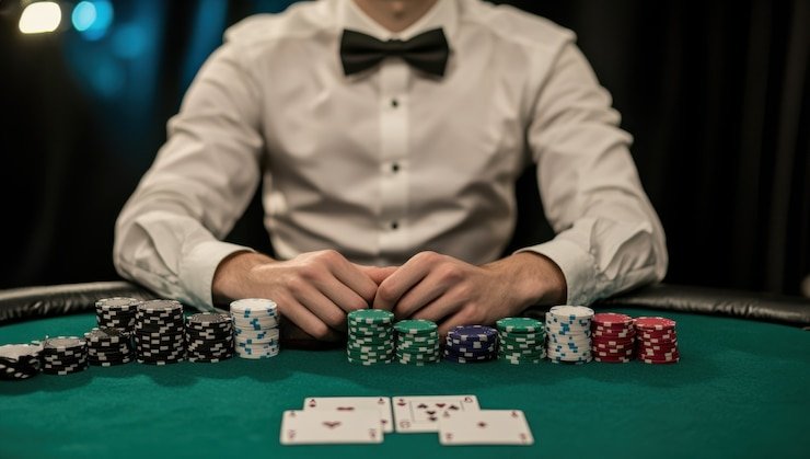 Dealer Lightning Baccarat membagikan kartu dengan pengganda pembayaran terlihat